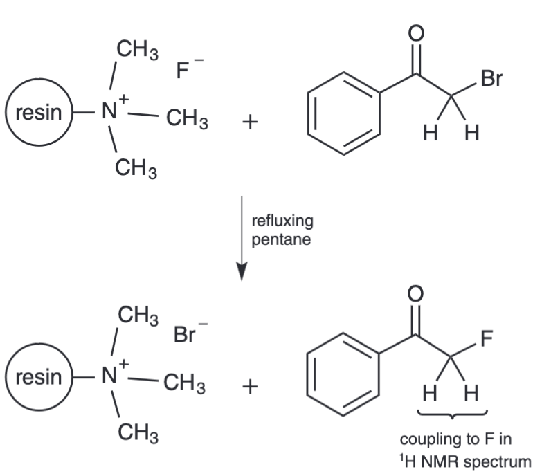 Schwarz, K. Polymer-Supported Reagents and 1H-19F NMR Couplings: The Synthesis of 2-Fluoroacetophenone